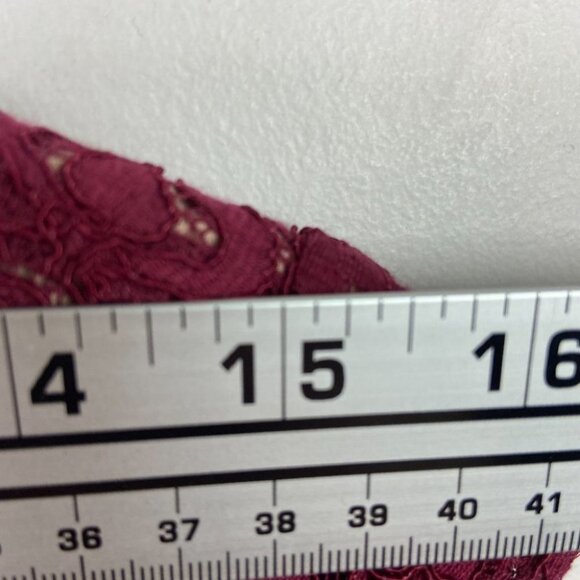 Anthropologie Burgundy Lace Mini Dress Size Medium Cocktail Romantic Bohemian M - Picture 11 of 14